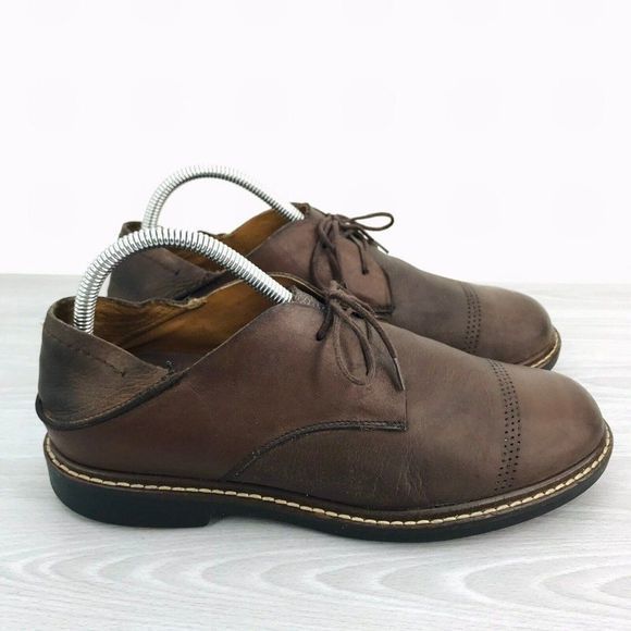 OluKai Walino Mens Size 8 M Brown Leather Distressed Work Dress‎ Shoes 10257 main image 4